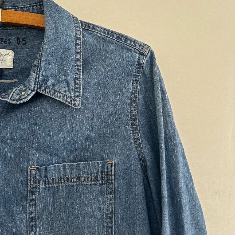 Universal Thread Hand Painted Leopard Button Up D… - image 9